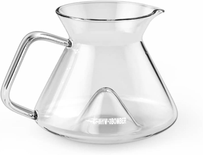 MHW-3BOMBER إبريق قهوة من جلاس هيل، إبريق عصري لصب القهوة مع مقبض (شفاف، 360 مل)